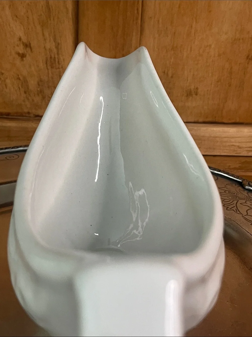 VTG-TEPCO U.S.A. China, White Ironstone,Gravy boat. (30’s-68’) Rare LionHead.